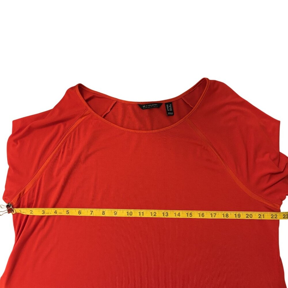 H By Halston Essentials Red Short Sleeve Scoop Neck Top  Size 1X Lightweight - Picture 6 of 10